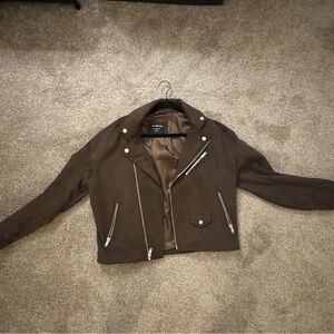 Abercrombie & Fitch Brown Suede Biker Jacket
